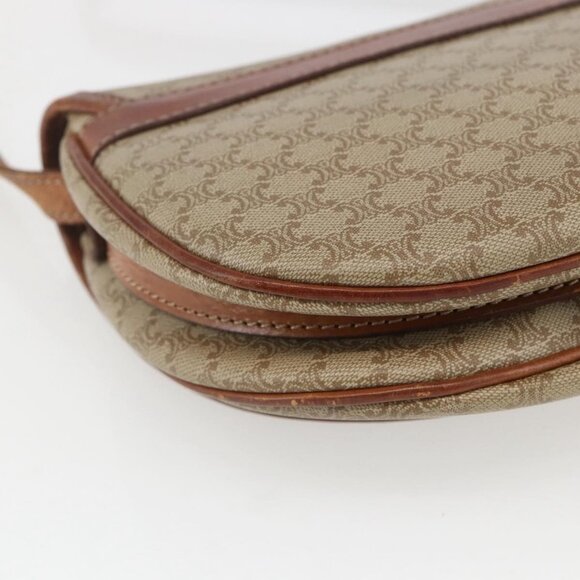 Authentic CELINE Macadam Canvas Shoulder Bag PVC Beige Gold - Picture 5 of 16